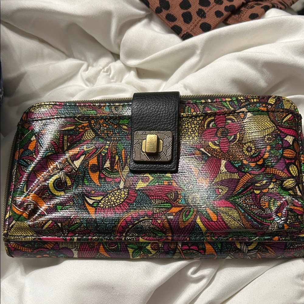 Sakroots Vibrant Floral Wallet with Black Accent